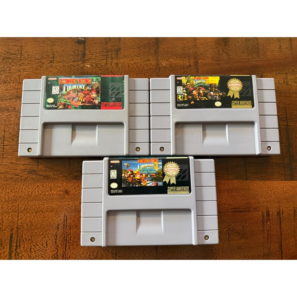 Donkey Kong Country SNES Lot 1 2 3 Super Nintendo All Authentic Genuine Tested